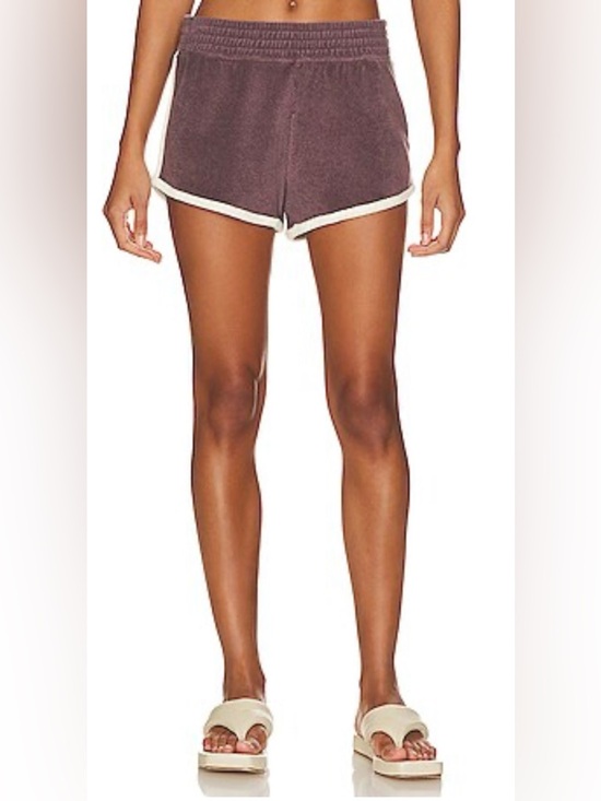 THE GREAT. Pants - The Great Microterry Shorts in Vintage Mulberry size 2/Medium